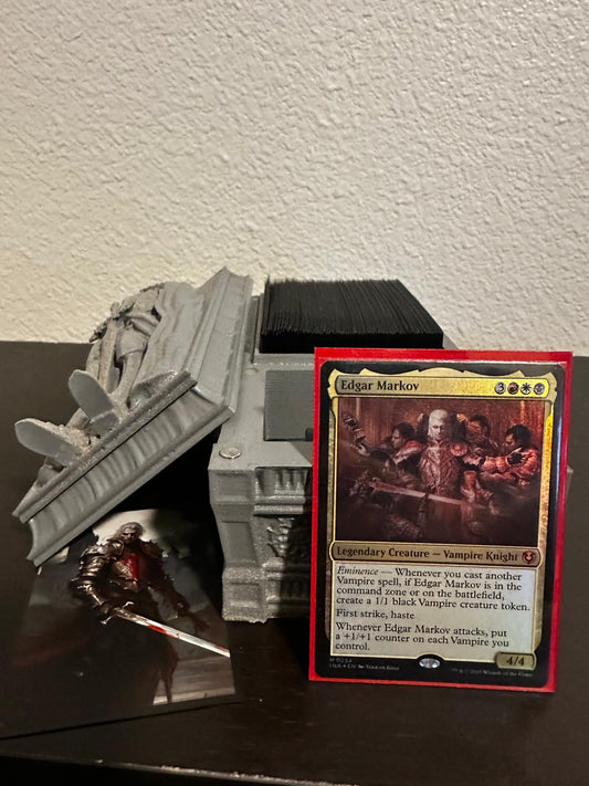 Edgar Markov Vampire Deck Box – Gothic MTG Commander Storage with Dice Tray