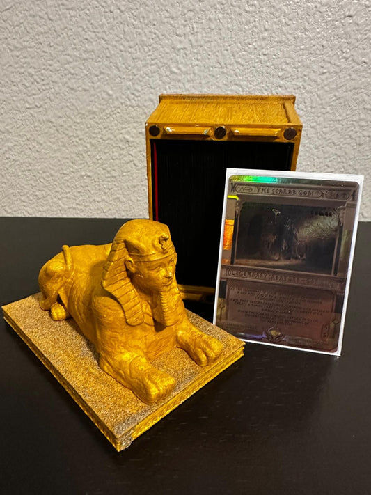Sphinx Deck Box – Ancient Egypt MTG Commander Card Storage with Dice Storage